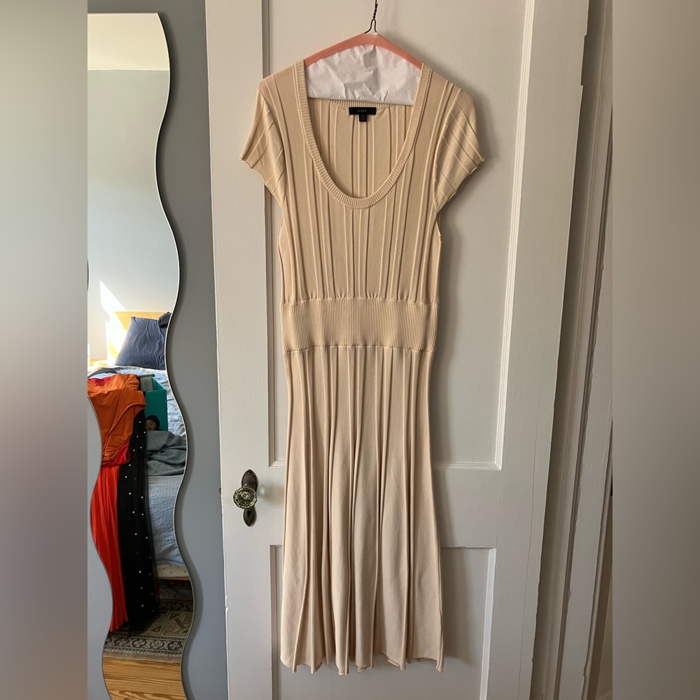 J Crew Ribbed scoopneck knit dress in Palest Peach